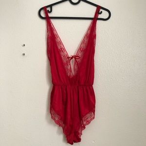 Vintage red romper / bodysuit lingerie